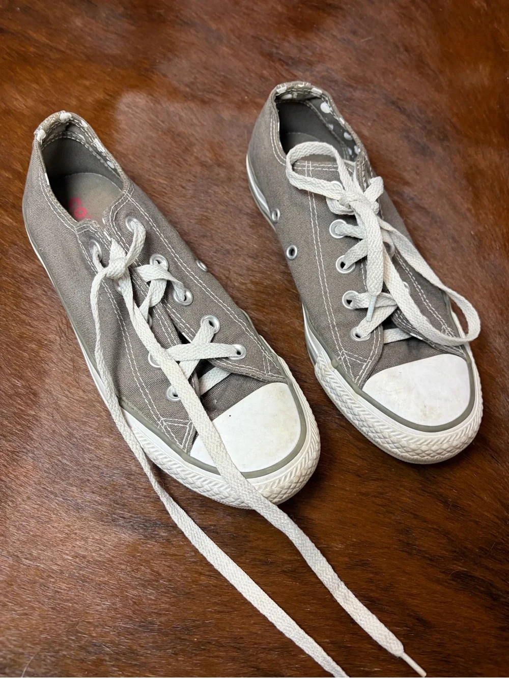 Taupe Canvas Low-Top Sneakers